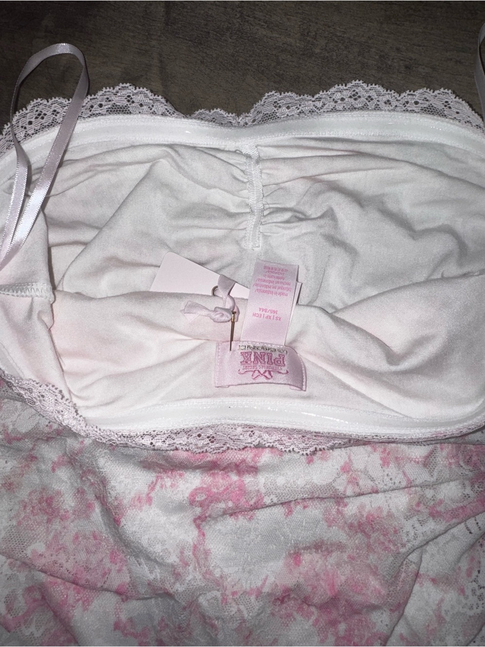 Victoria's Secret PINK x LoveShackFancy Strapless Lace Mini Dress XS NWT - Picture 9 of 11